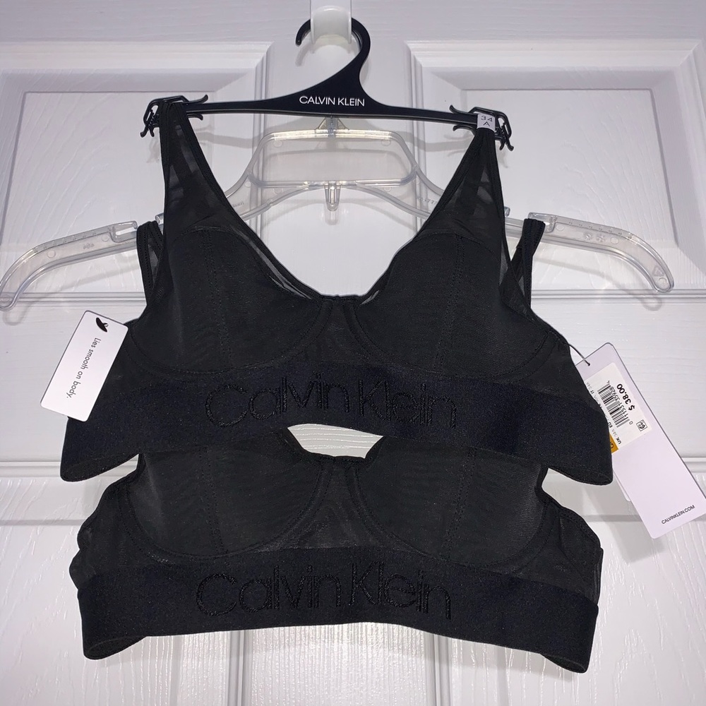 TWO Calvin Klein Lightly Lined Bralette